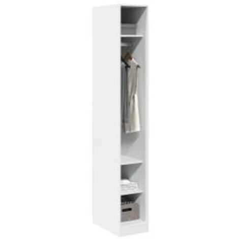 Armoire dressing 1 penderie 3 étagères 30cm - Collection Klozer-Blanc