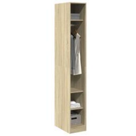 Armoire dressing 1 penderie 3 étagères 30cm - Collection Klozer-Chêne clair