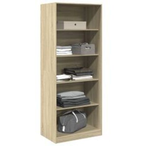 Armoire dressing 4 étagères 80cm - Collection Taken-Chêne clair
