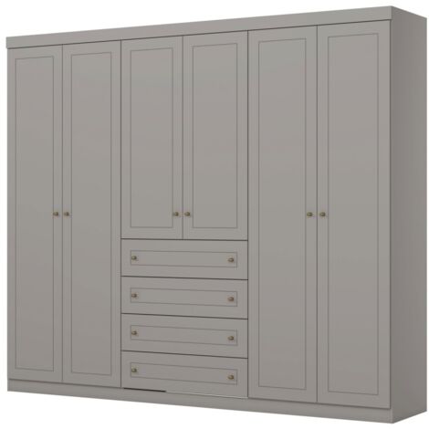 Armoire dressing 6 portes en MDF 15 mm – Dimensions 262x54x230,5 cm – Style contemporain – Grand espace de rangement
