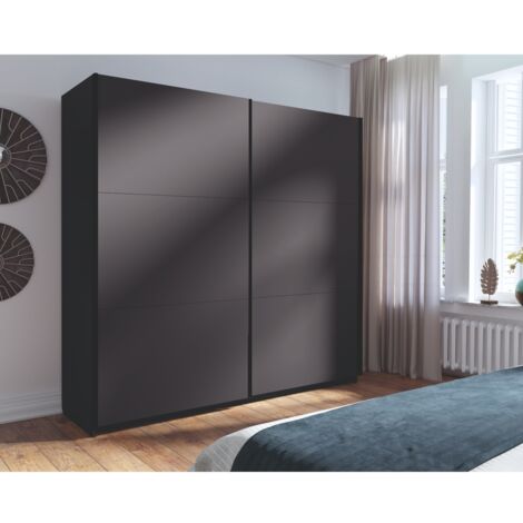 Armoire dressing grise 200cm avec portes coulissantes KAS