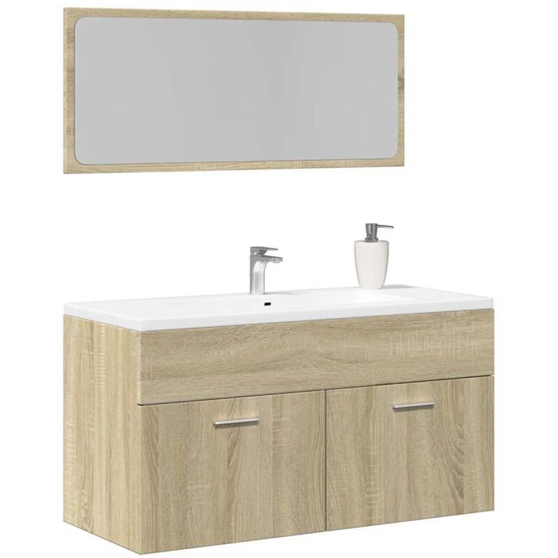 Vidaxl - Ensemble de meubles de salle de bain 2 pcs chêne sonoma