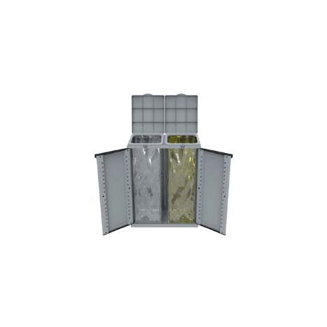 Poubelle d'armoire pour collecte séparée des déchets – Plastique recyclé 100% – Dimensions 680x390x887mm – Capacité 110L avec couvercle verrouillable – Terry - 680x390x887h