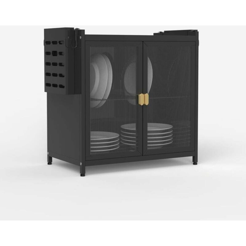 Armoire égouttoir à vaisselle pour cuisine 44x28x47cm Arin - Noir