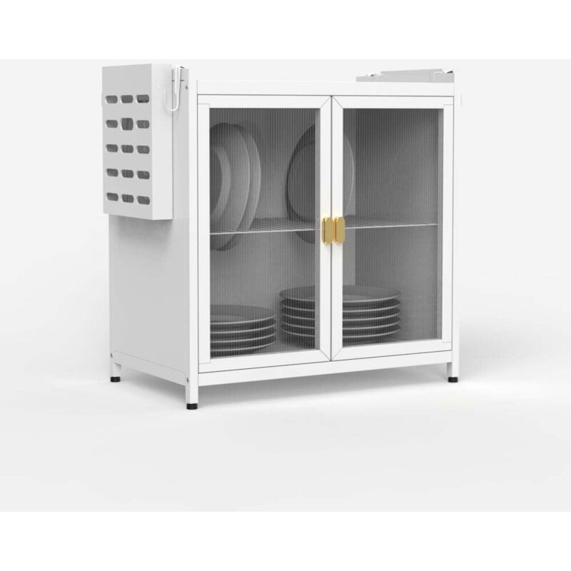 Ahd Amazing Home Design – Armoire égouttoir à vaisselle 44x28x47cm – Structure en acier au carbone – 2 étagères avec grilles – Portes en