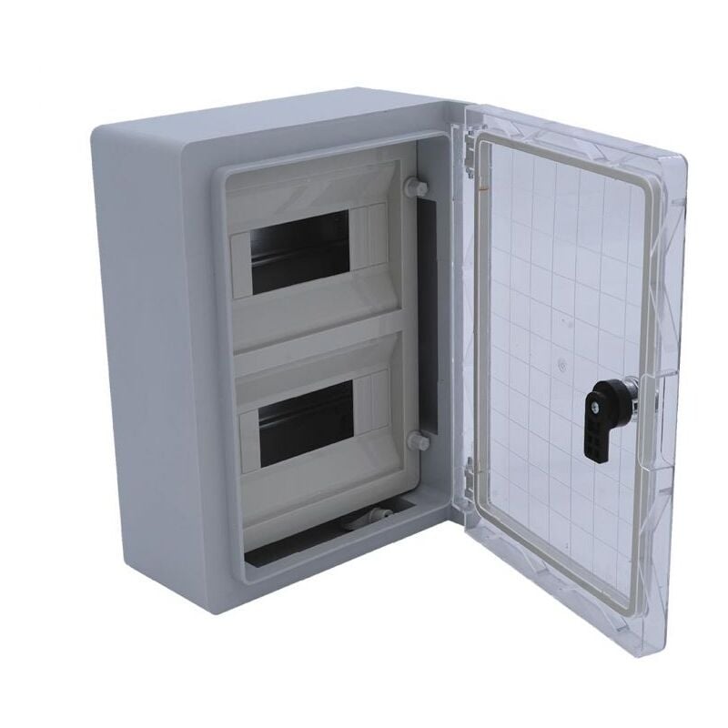 Em Distribution - Armoire électrique 18 modules 330x250x130mm étanche IP65 - Porte transparente - avec rail din