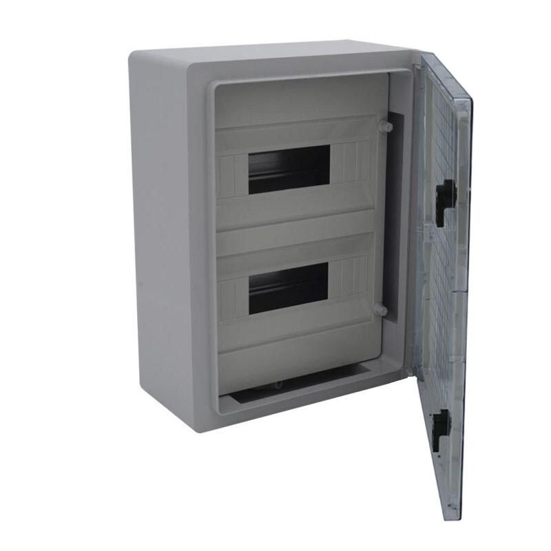 Em Distribution - Armoire électrique 24 modules 400x300x165mm étanche IP65 - Porte transparente - avec rail din