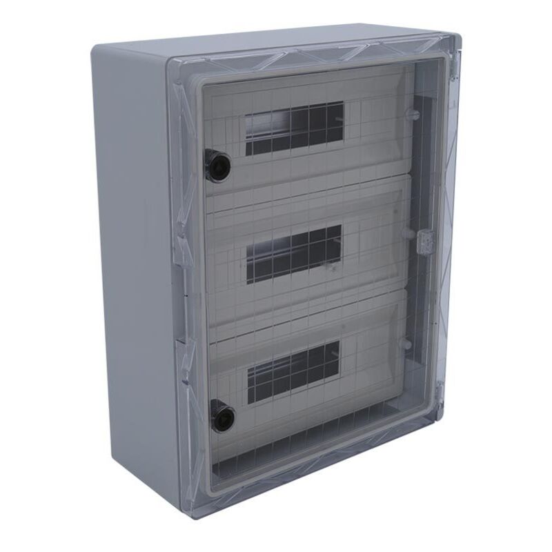 Em Distribution - Armoire électrique 51 modules 500x400x175mm étanche IP65 - Porte transparente - avec rail din