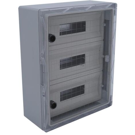 Armoire électrique 51 modules 500x400x175mm étanche IP65 - Porte transparente - avec rail DIN
