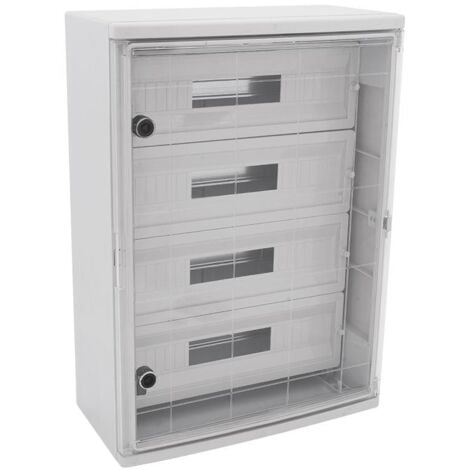 EM DISTRIBUTION Armoire électrique 88 modules 700x500x245mm étanche IP65 - Porte transparente - avec rail DIN