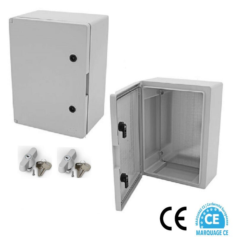 Moire électrique étanche IP65 - 700 x 500 x 245 mm + plaque de fond et 2 serrures à clés - AR