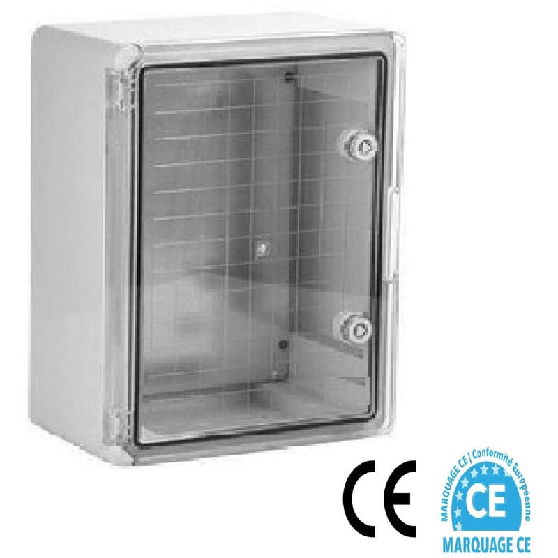 AR - moire électrique étanche porte translucide 600 x 400 x 200mm IP65 avec plaque de fond