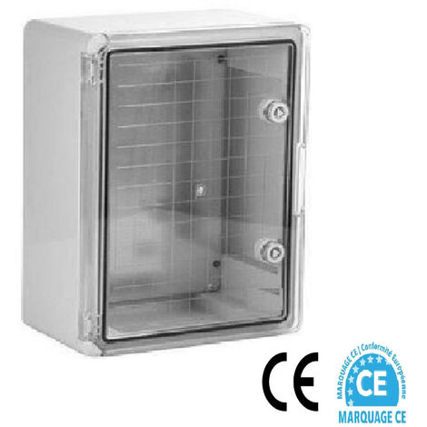 Armoire électrique étanche PORTE TRANSLUCIDE  600 x 400 x 200mm IP65 avec plaque de fond