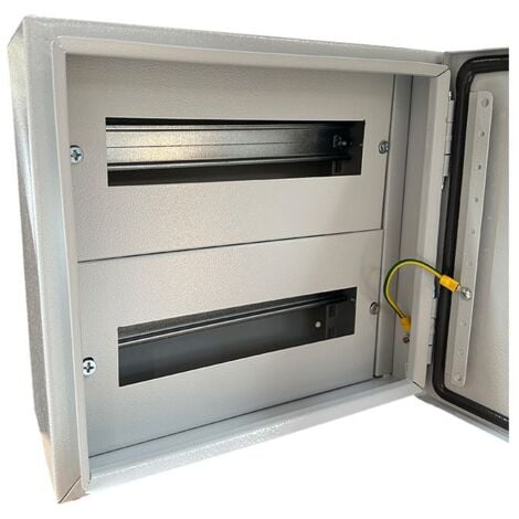 EM DISTRIBUTION Armoire électrique métallique 24 modules (2x12) 300x320x150mm étanche IP54 - avec rail DIN