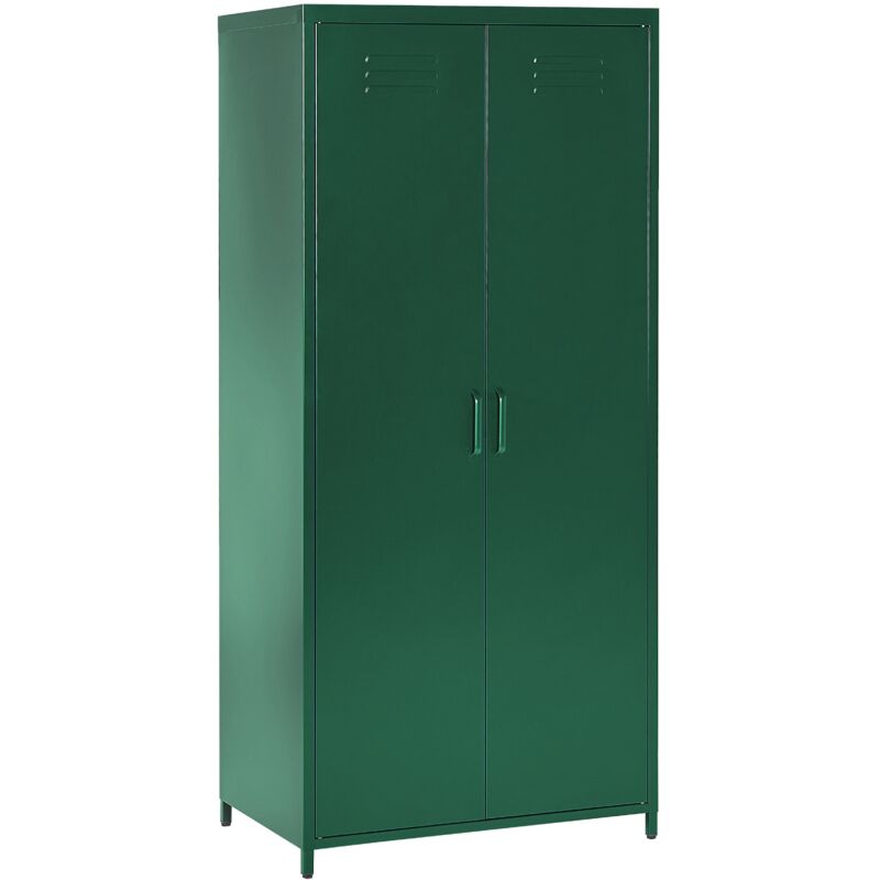 Beliani - Armoire pour Bureau à Domicile Industrielle Rangement à 2 Portes en Acier Vert Varna