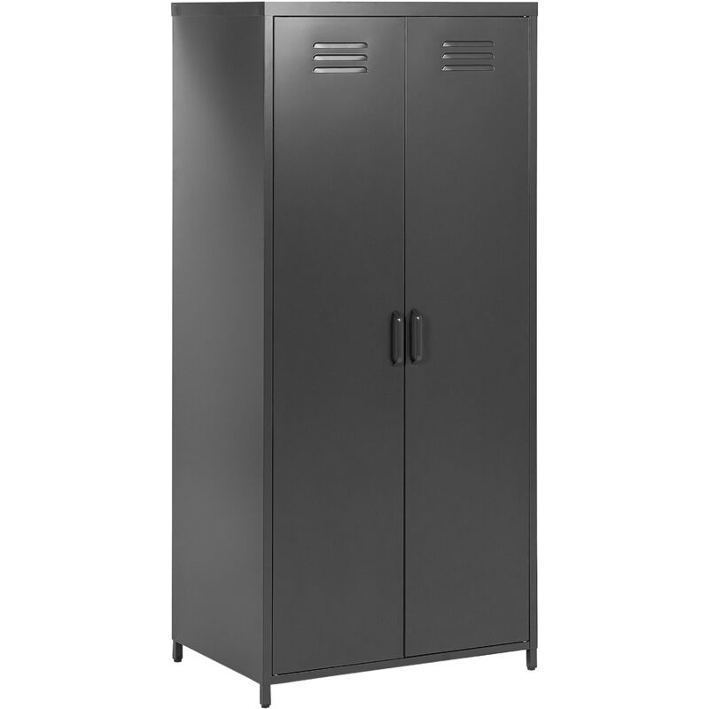 Armoire pour Bureau à Domicile Industrielle Rangement à 2 Portes en Acier Bleu Marin Varna