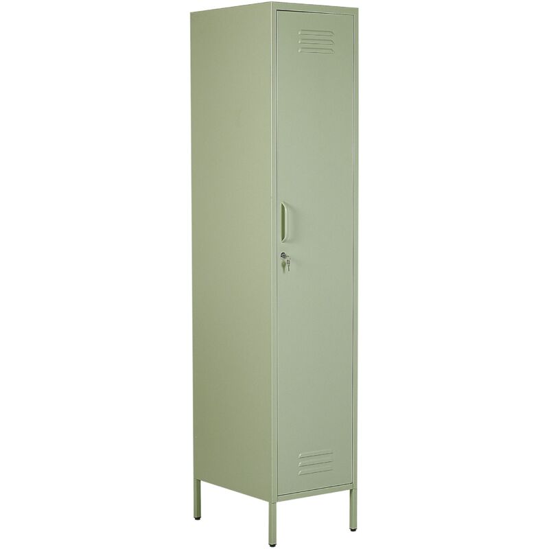 Vestiaire en Acier 1 Porte Vert 185 cm de Hauteur Moderne Industriel Beliani