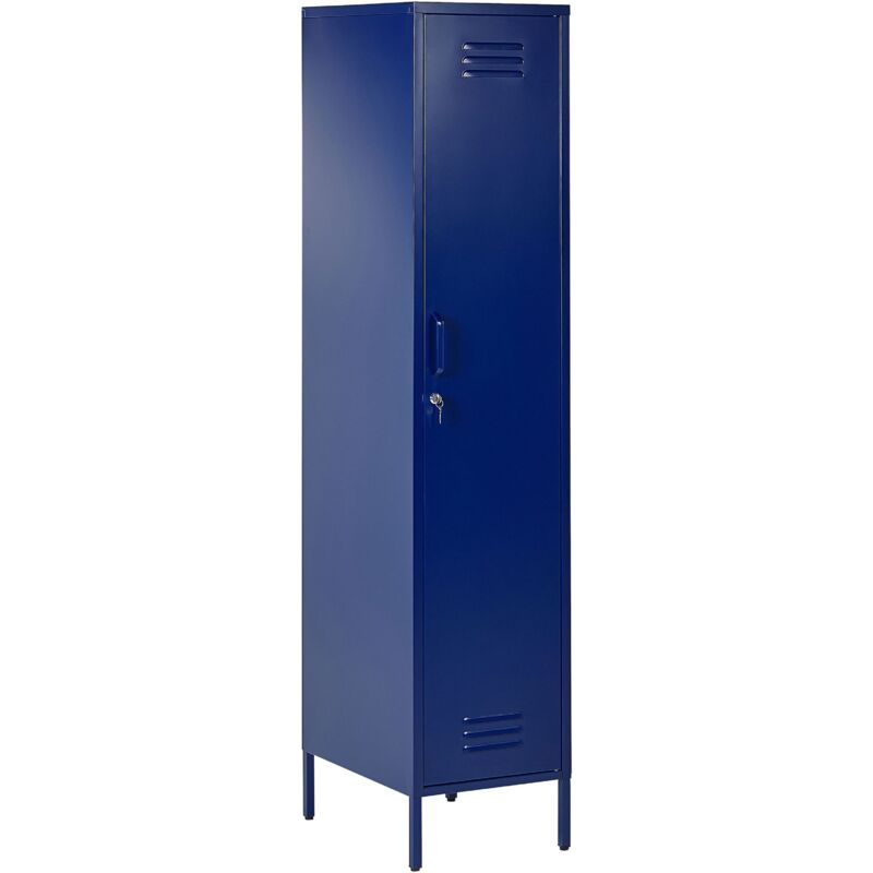 Armoire de Rangement en Acier Bleu Marine à 1 Porte Style Industriel pour Bureau Frome