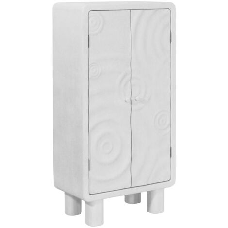 Armoire en bois effet béton blanc Danaé
