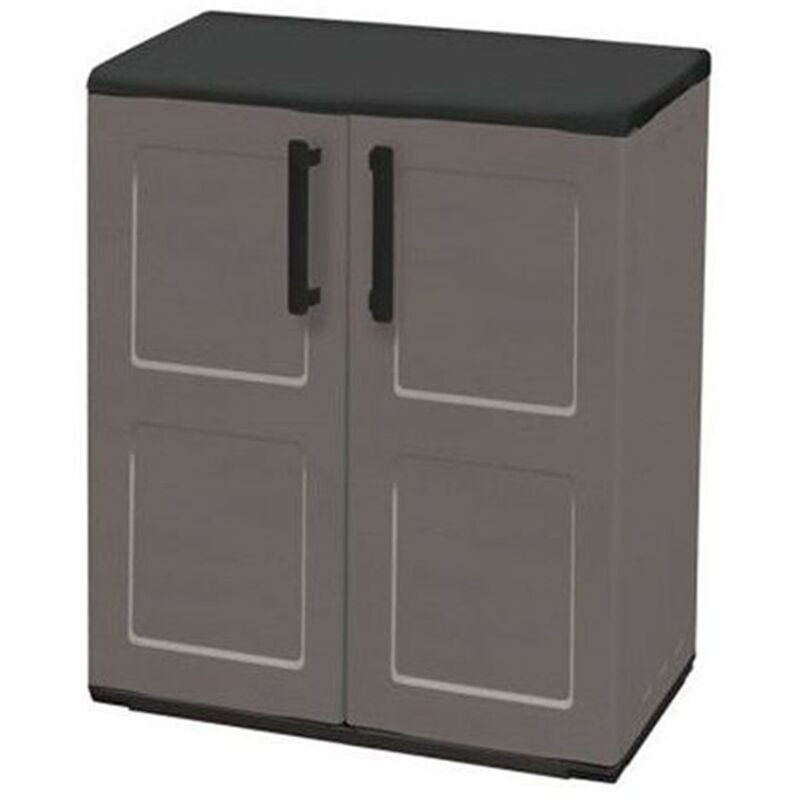 Hauteur moyenne en polypropylène, matériau recyclable et écologique, équipé de charnières en acier et de seau réglable, l 680 Dimensions - Gris foncé