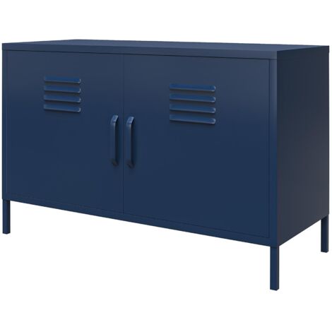 Armoire en métal marine à 2 portes – Espace de rangement optimal – Design élégant pour salon, chambre ou bureau