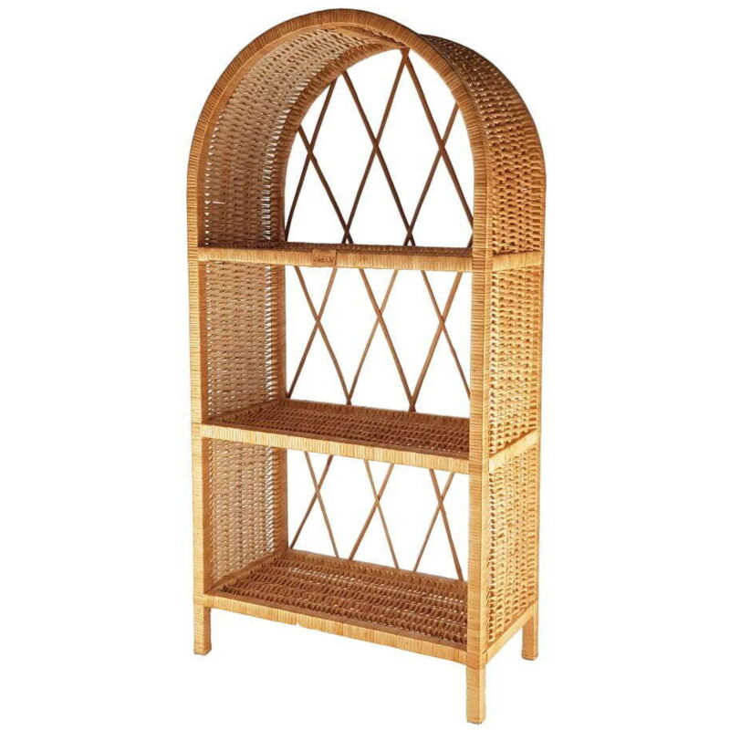 Armoire enfant en osier naturel 100 cm – Fabrication artisanale – Largeur 50 cm – Profondeur 27 cm pour rangement décoratif