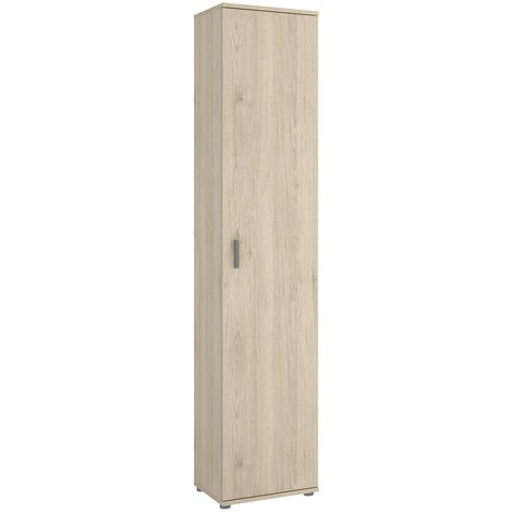 Armoire en panneaux de particules mélaminés coloris chêne naturel - Longueur 38.8 x Profondeur 35.3 x Hauteur 190.2 cm -PEGANE-