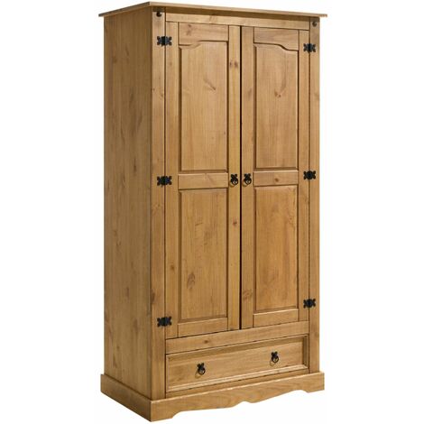 Armoire en pin TEQUILA style mexicain, finition teintée/cirée