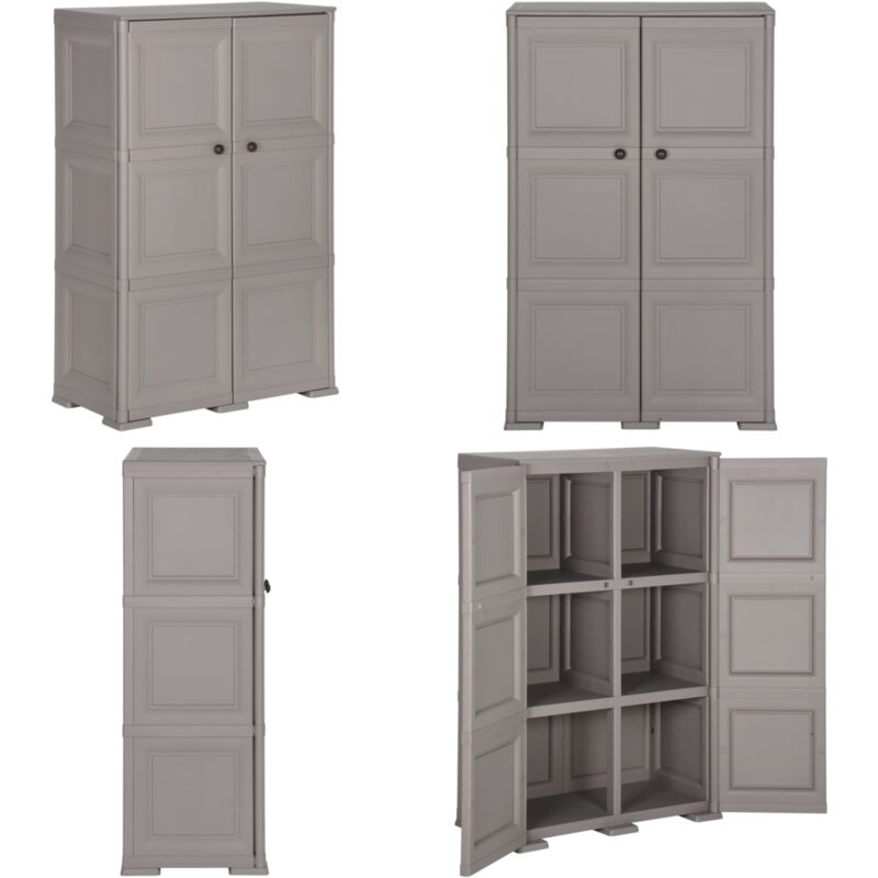 Vidaxl - Armoire en plastique 79x43x125 cm Design de bois Gris - Meuble De Rangement - Armoire - Placard - Casier - Rangement Intérieur - Home &