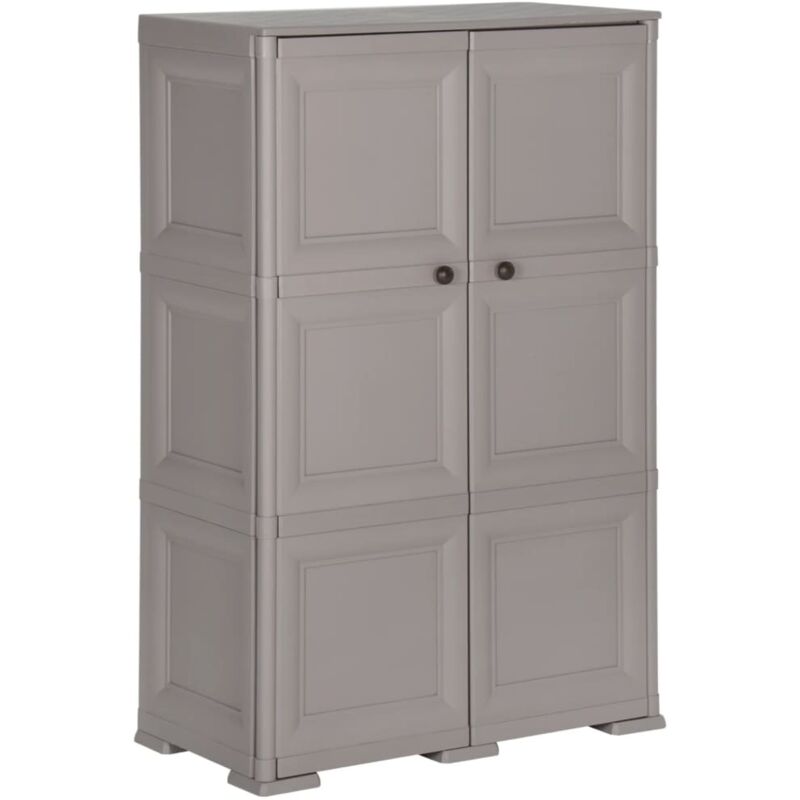 Vidaxl - Armoire en plastique 79x43x125 cm Design de bois Gris