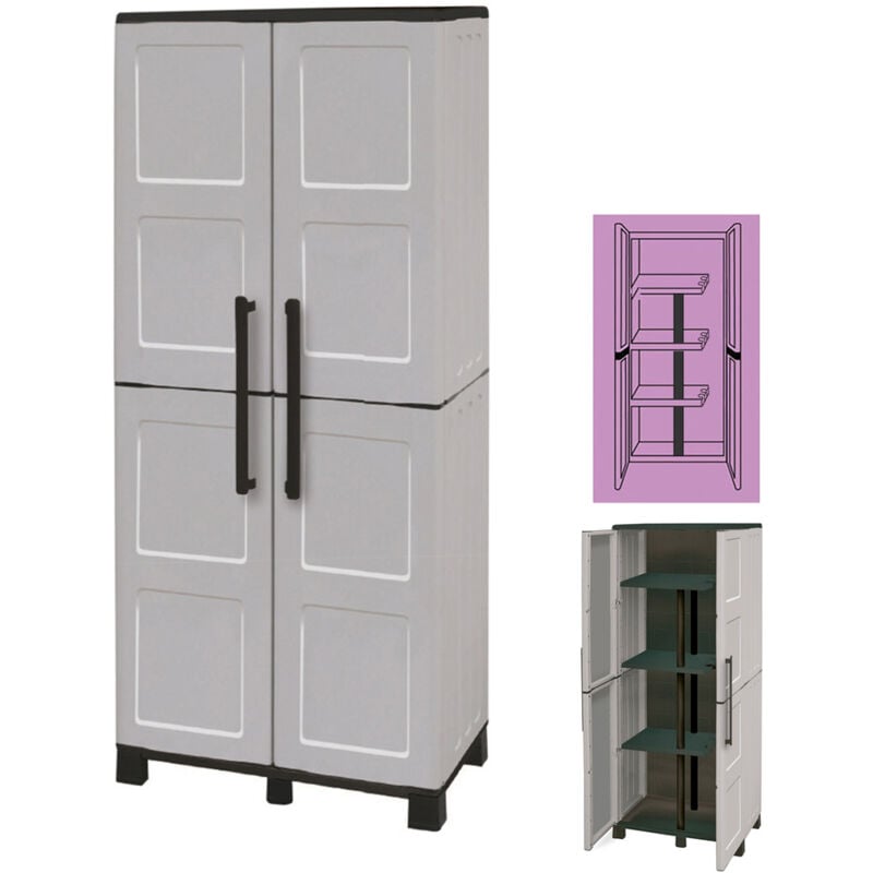 Armoire en résine 68x37x169 cm à range-balais