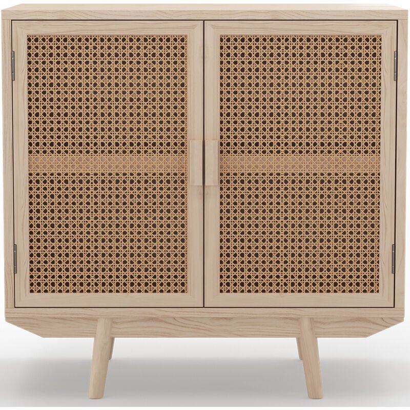 Privatefloor - Buffet en Bois Naturel - Design Boho Bali - 2 Portes - Treys Naturel
