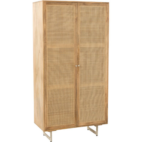 Armoire en rotin et bois de manguier naturel Naturel 45x175 cm