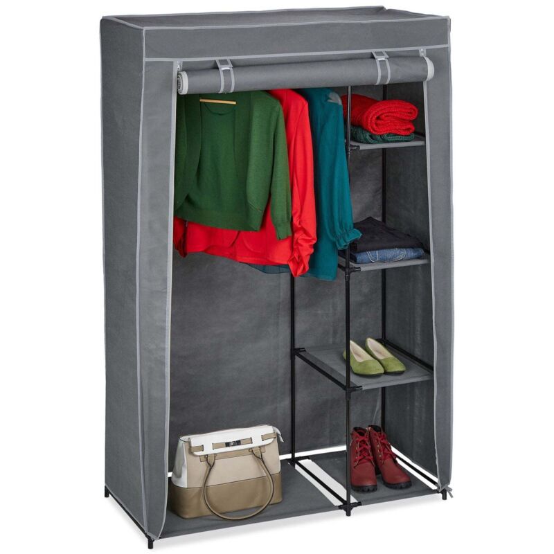 Armoire en tissu avec tringle a vetements