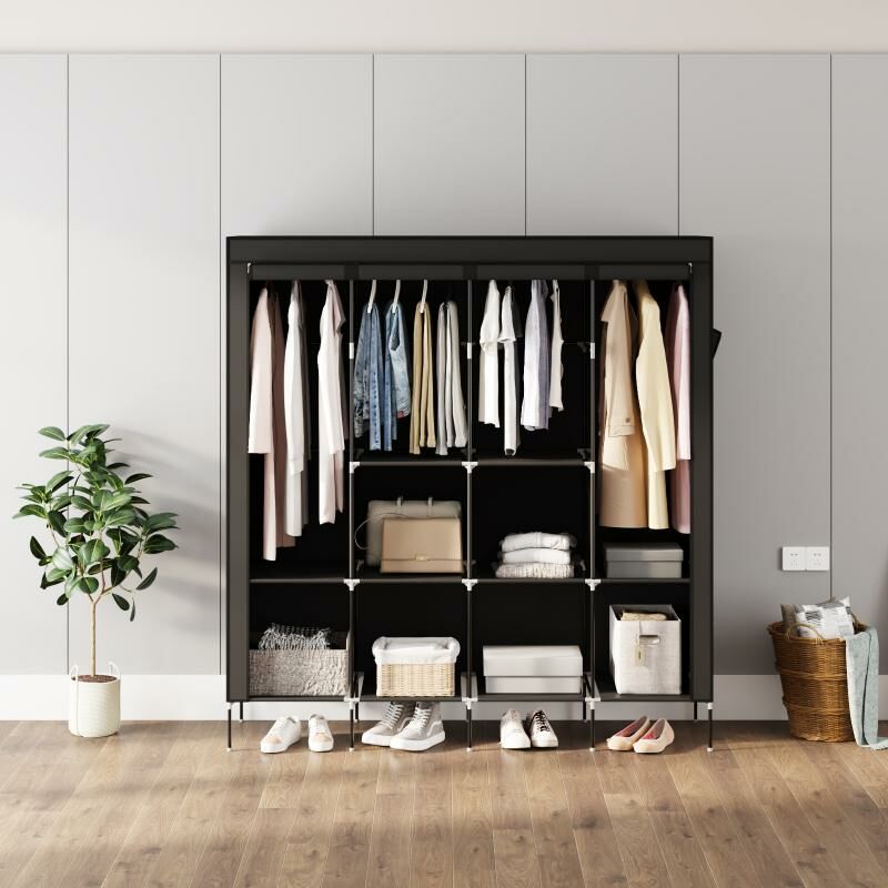 Armoire en Tissu Penderie de Vêtement en Toile Mobilier de Chambre