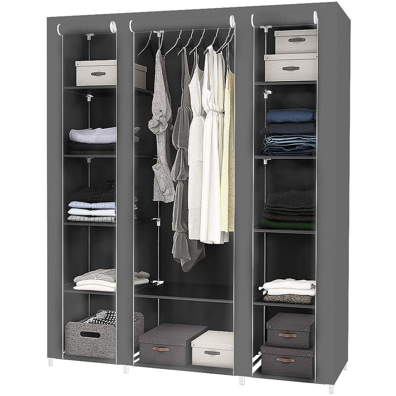 Yongqing - Armoire en tissu pliable Armoire à vêtements Armoire pliable 172×134×43cm