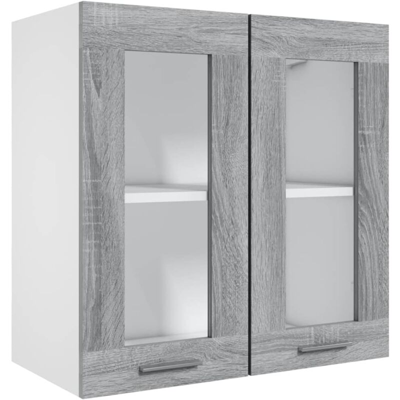 Vidaxl - Armoire en verre suspendue Sonoma gris Bois d'ingénierie