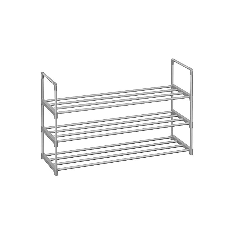Songmics - tagère à Chaussures 3 Niveaux, Porte-Chaussures, en Métal, Rangement pour Chaussures, pour 12-15 Paires, Empilable, pour Entrée, Salon,