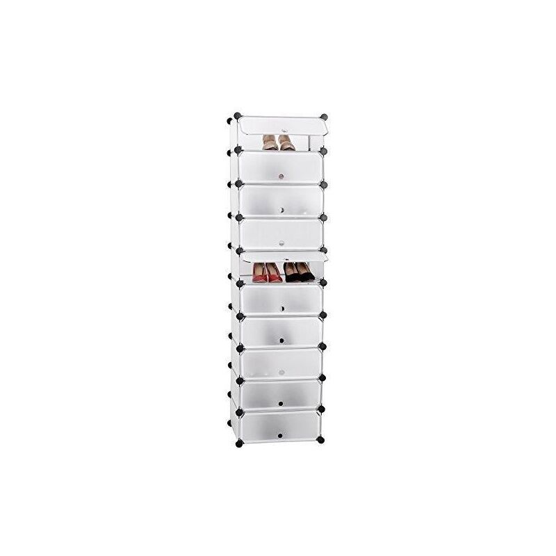 Armoire étagère rangement montage simple système enfichable 10 compartiments blanc