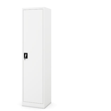 Armoire étroite en métal, colonne avec étagères ALEX, 450 x 1850 x 400 mm, blanc