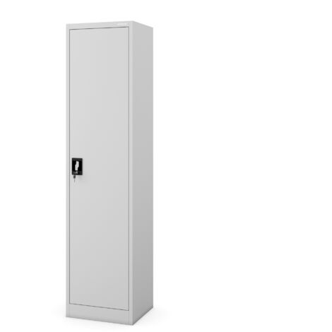 Armoire étroite en métal, colonne avec étagères ALEX, 450 x 1850 x 400 mm, gris