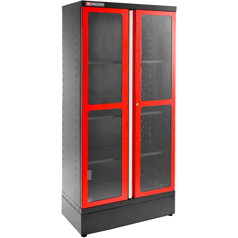 Facom - Armoire 2m JLS3, 2 portes vitrées, rouge