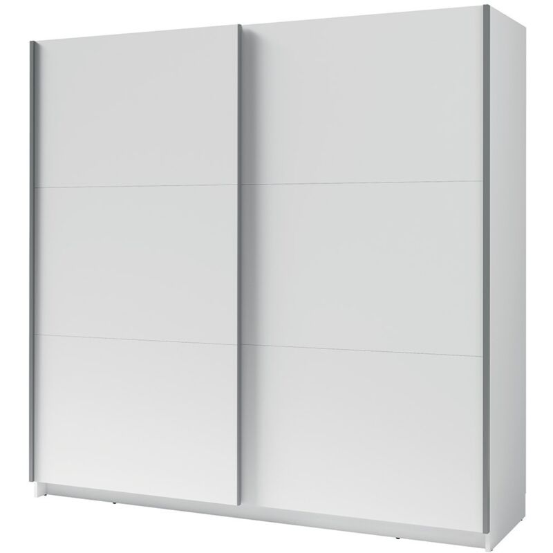 Meublorama - Armoire, garde robe 200 cm 2 portes coulissantes - blanc - Collection arsala
