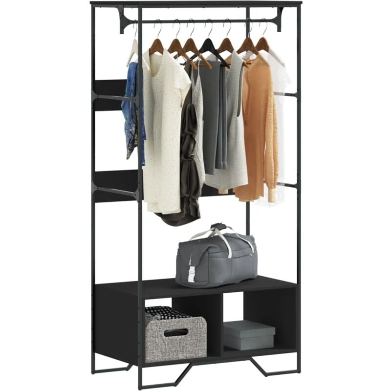 Vidaxl - Armoire noir 90x50x180 cm bois d'ingénierie