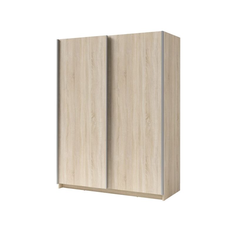 Armoire 2 portes coulissantes - collection gozu - coloris ch&ecirc;ne sonoma - 150 x 198 x 62 cm 