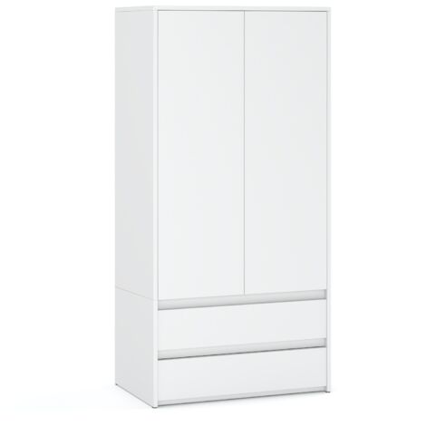 Armoire Garderobe - Blanche - Idéale pour Entrée et Chambre - Style Loft Élégant