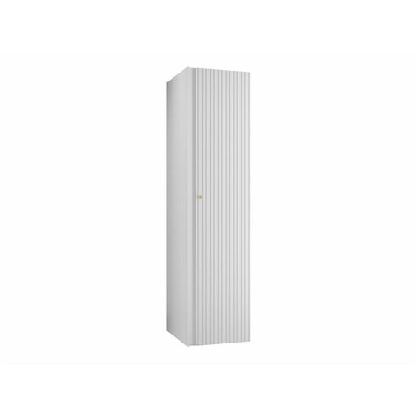 Armoire Hartford 393, Blanc, 186x40x44cm, Portes d'armoire: Avec des charnières, Nombre d'étagères: 2
