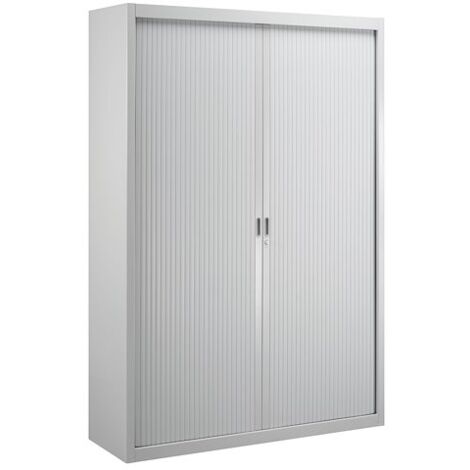 Armoire haute à rideaux démontables Largeurs spécifiques 200 x 140 cm unicolore - Gris - Maxiburo