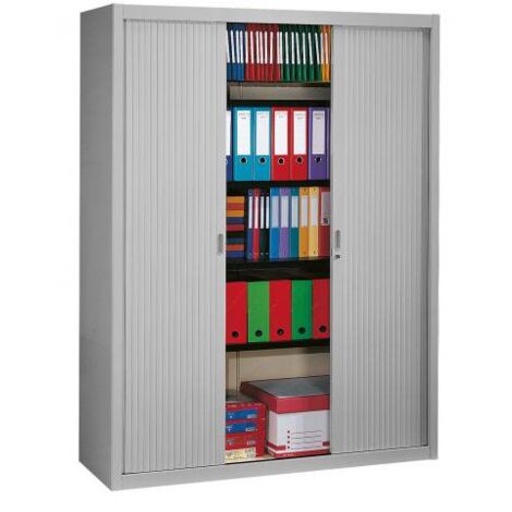 Armoire haute à rideaux démontables Largeurs spécifiques 200 x 160 cm unicolore - Gris - Maxiburo
