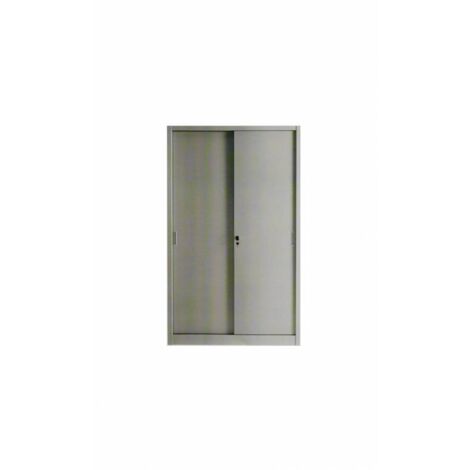 Armoire haute ARS18 en tole cm180x45x200h avec deux portes coulissantes grises